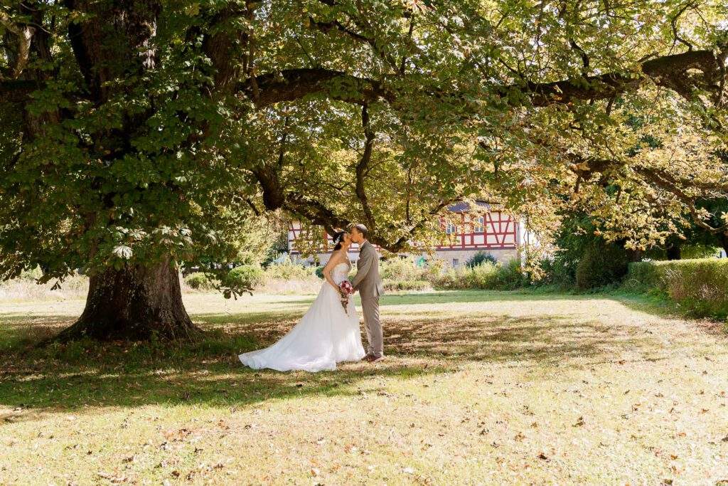 brautpaar unter baum henfenfeld