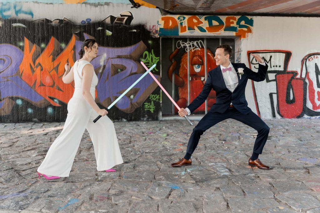 bamberg europabrücke shooting laserschwerter