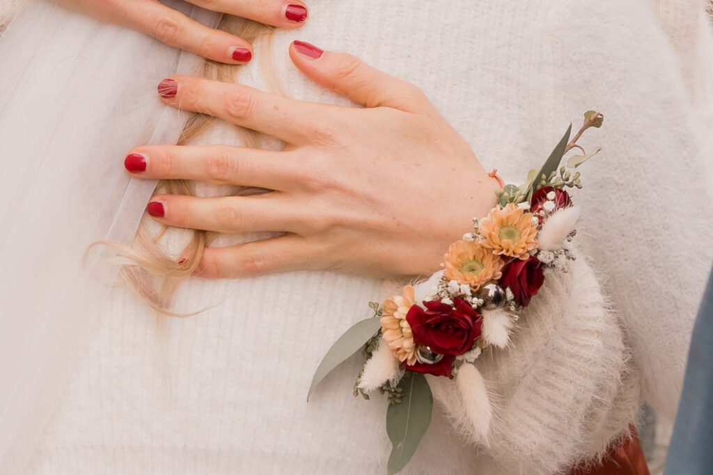 gratulation hochzeit blumenarmband