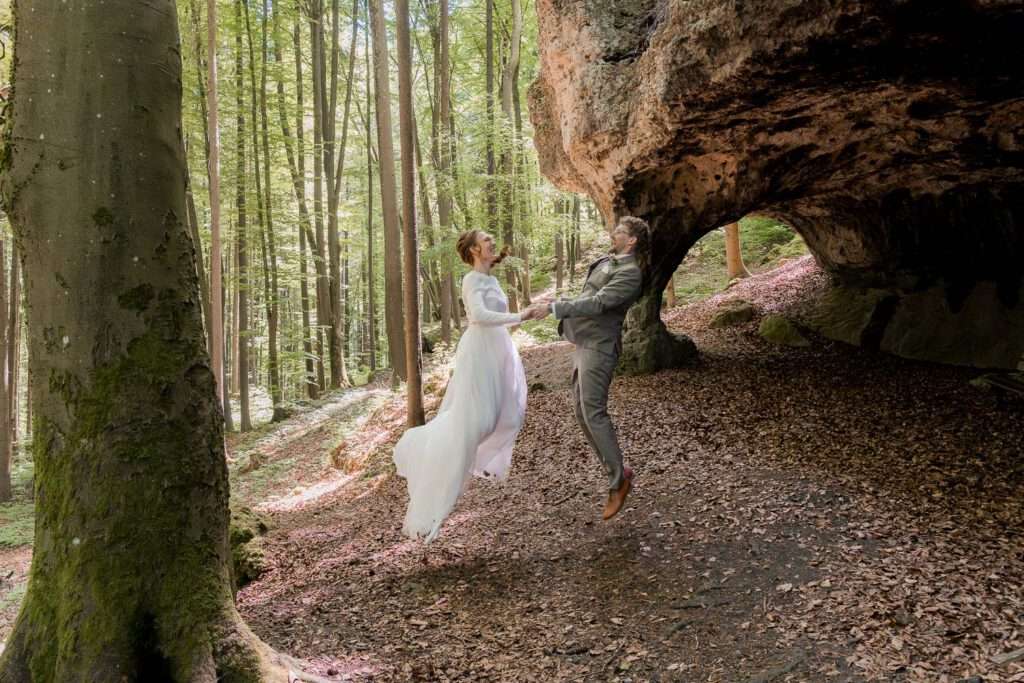 brautpaar springen shooting oberpfalz wald